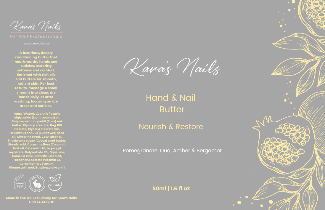 Limited Edition Hand & Nail Butter 50ml - Pomegranate, Oud, Amber & Bergamot