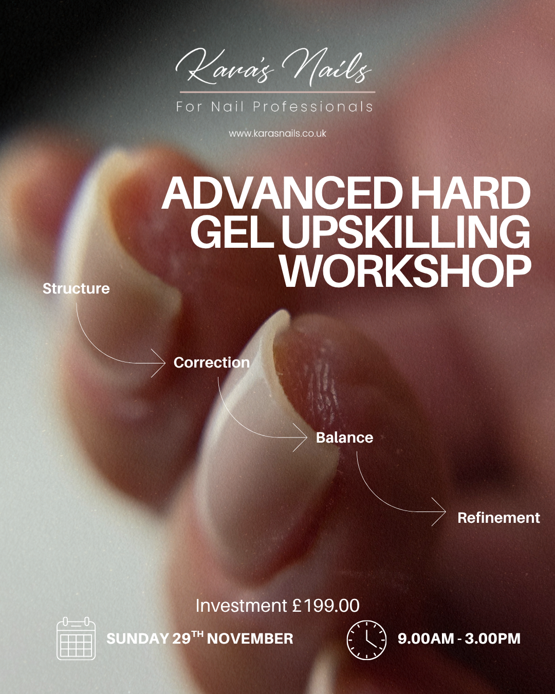Advanced Hard Gel Upskilling Workshop Booking Fee 29th November