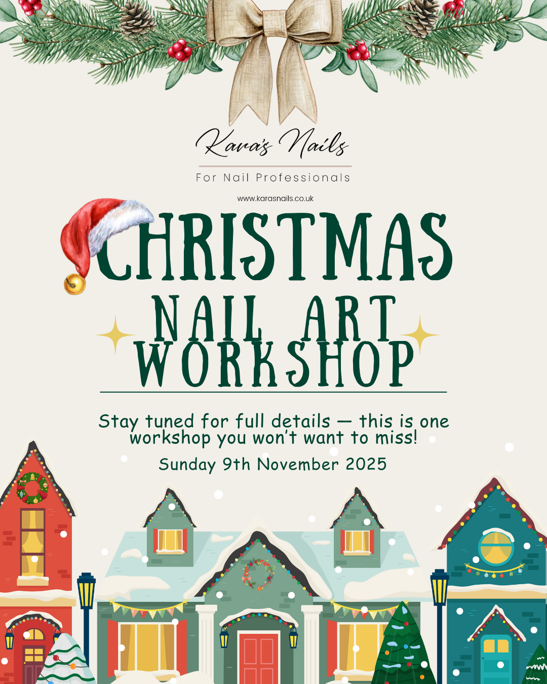 Christmas Nail Art Workshop Booking Fee 9th November